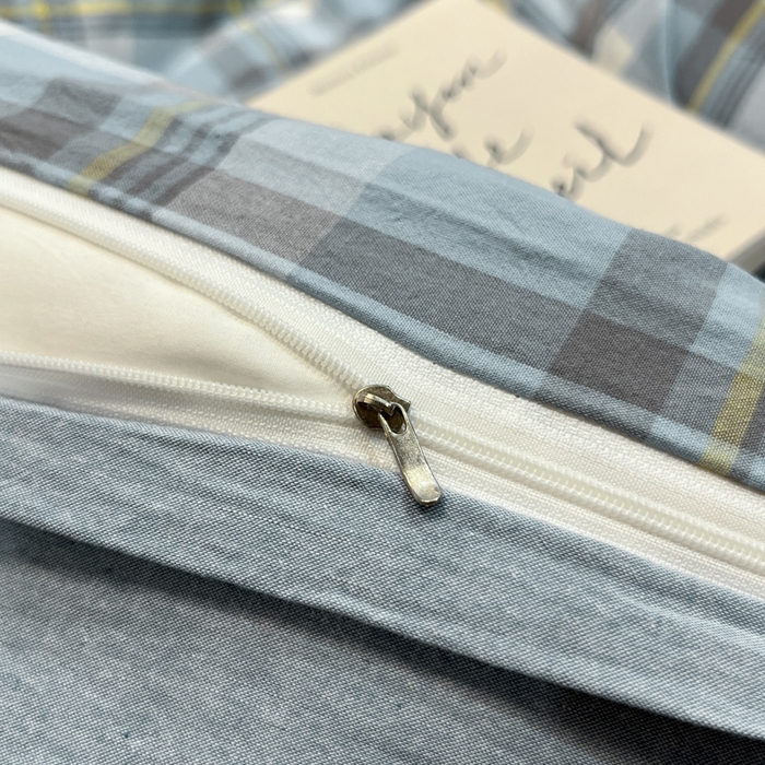 91家纺网 家纺一手货源 找家纺 喜居 2024新款全棉色织被套单被套纯棉被套全棉被套 简兮蓝