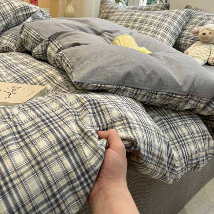 91家纺网 家纺一手货源 找家纺 喜居 2024新款全棉色织被套单被套纯棉被套全棉被套 格调灰