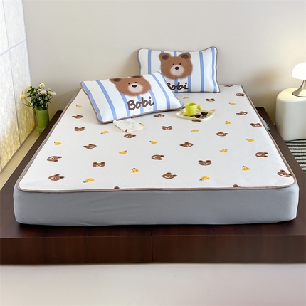 三味舒屋 2025新款ins韩风小卡通数码印花冰丝席-床笠款 波比-床笠款