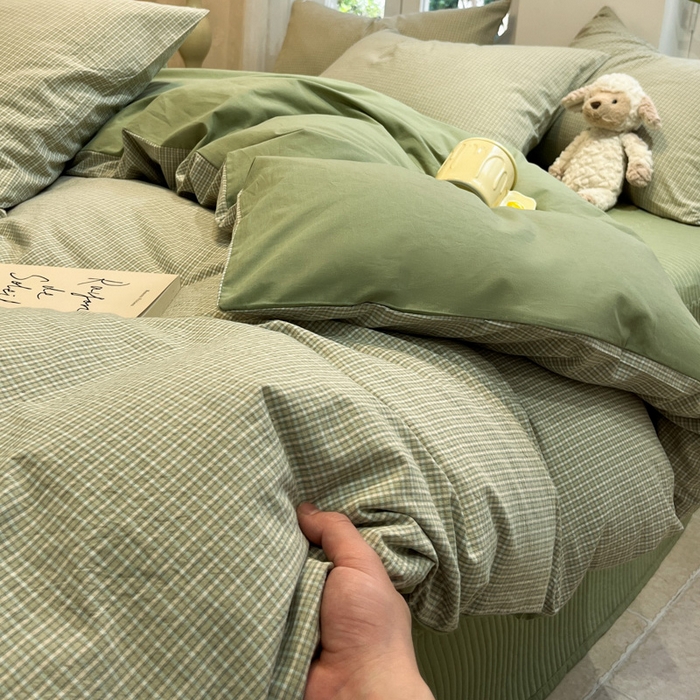 91家纺网 家纺一手货源 找家纺 喜居 2024新款全棉色织被套单被套纯棉被套全棉被套 初春格