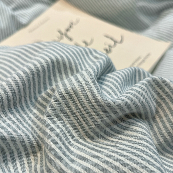 91家纺网 家纺一手货源 找家纺 喜居 2024新款全棉色织被套单被套纯棉被套全棉被套 小密条蓝