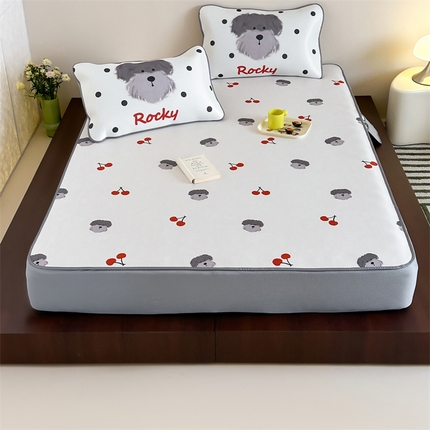 91家纺网 家纺一手货源 找家纺 （总）三味舒屋 2025新款ins韩风小卡通数码印花冰丝席-床笠款