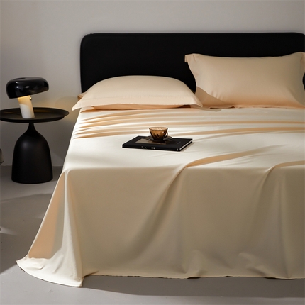 91家纺网 家纺一手货源 找家纺 （总）秀色家纺 2025新款高端酒店纯色50支贡缎长绒棉床单单件纯棉全棉贡缎可裸睡单双人