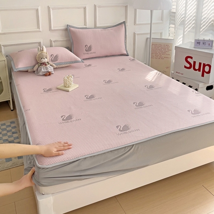 91家纺网 家纺一手货源 找家纺 （总）富馨莱 2024新款A类速凉凉豆豆床席绑带款床笠款凉席系列-床笠