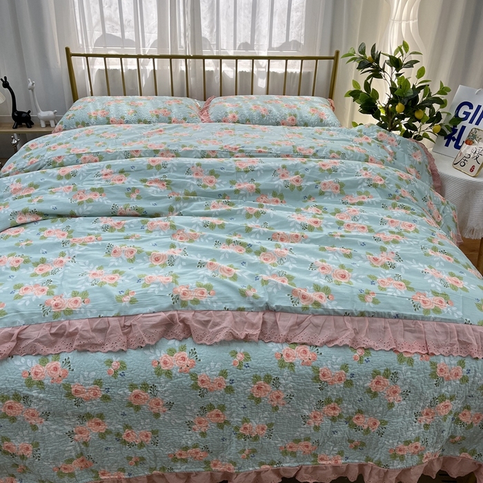 91家纺网 家纺一手货源 找家纺 暖居 2024新款被套床盖四件套 茜茜公主