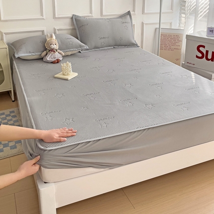91家纺网 家纺一手货源 找家纺 （总）富馨莱 2024新款A类速凉凉豆豆床席绑带款床笠款凉席系列-床笠