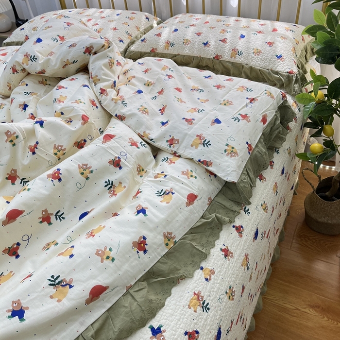 91家纺网 家纺一手货源 找家纺 暖居 2024新款被套床盖四件套 雪地熊