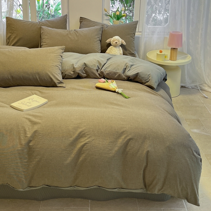 91家纺网 家纺一手货源 找家纺 喜居 2024新款全棉色织被套单被套纯棉被套全棉被套 小千鸟绿