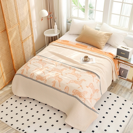 91家纺网 家纺一手货源 找家纺 （总）朴尔家纺-毛巾被 2024新品全棉水洗预缩加厚六层纱布毛巾被