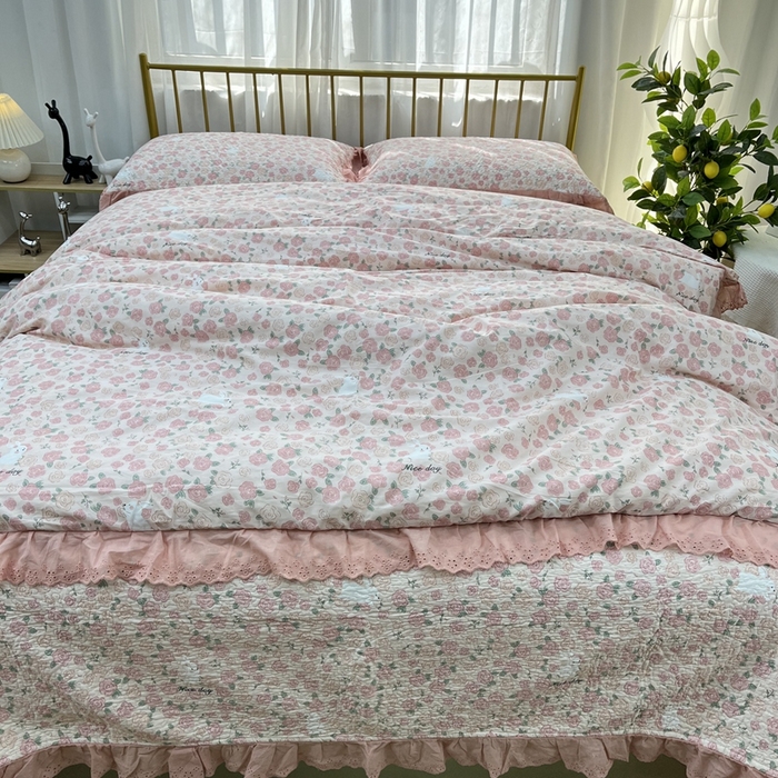 91家纺网 家纺一手货源 找家纺 暖居 2024新款被套床盖四件套 美丽故事