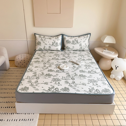 91家纺网 家纺一手货源 找家纺 （总）三味舒屋 2025新款抗菌防螨900D养生细冰藤凉席-床笠款