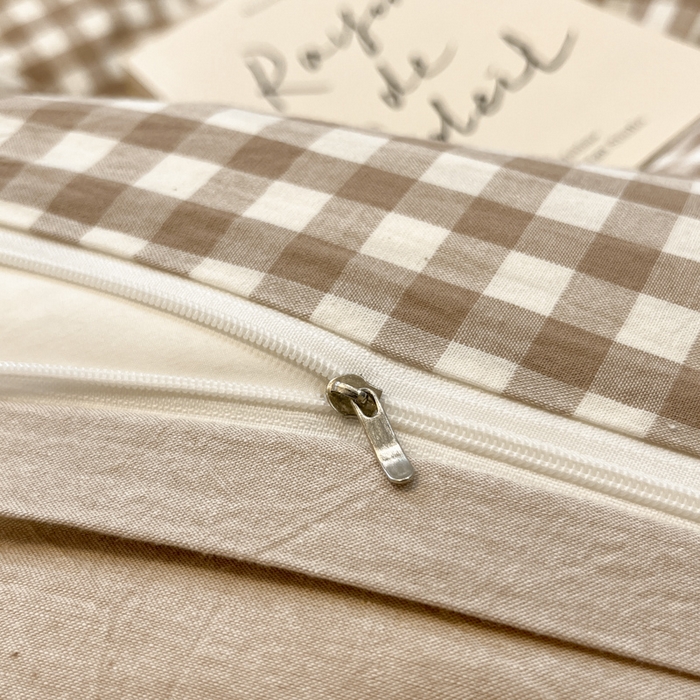 91家纺网 家纺一手货源 找家纺 喜居 2024新款全棉色织被套单被套纯棉被套全棉被套 小格咖