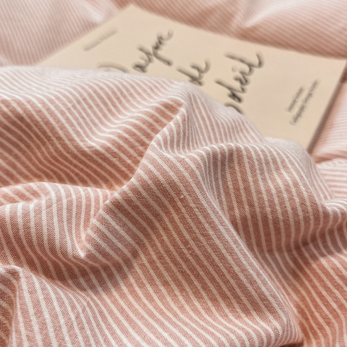 91家纺网 家纺一手货源 找家纺 喜居 2024新款全棉色织被套单被套纯棉被套全棉被套 小蜜条粉