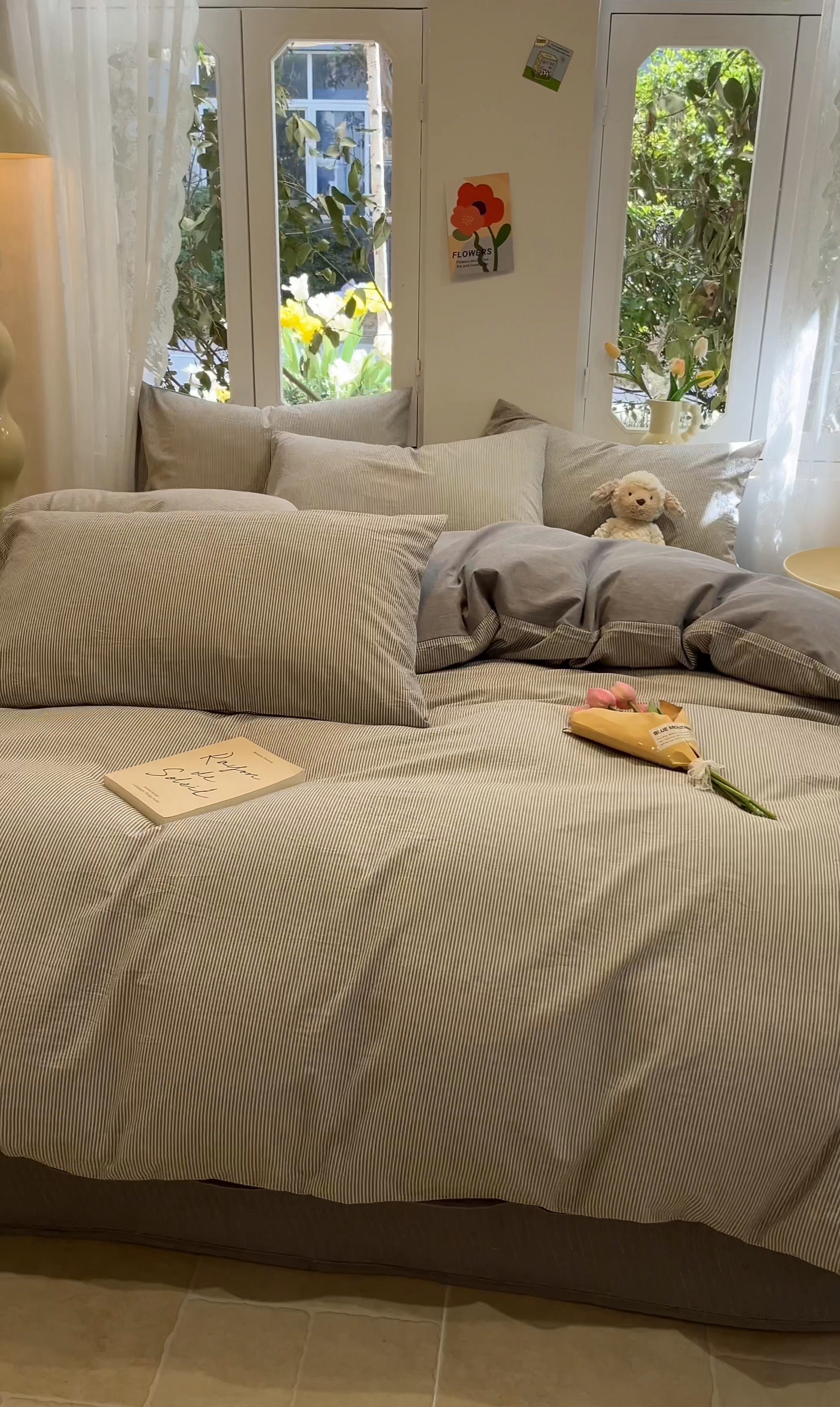 91家纺网 家纺一手货源 找家纺 喜居 2024新款全棉色织被套单被套纯棉被套全棉被套 小蜜条灰