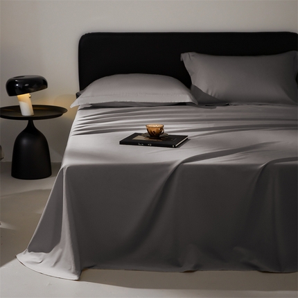 91家纺网 家纺一手货源 找家纺 （总）秀色家纺 2025新款高端酒店纯色50支贡缎长绒棉床单单件纯棉全棉贡缎可裸睡单双人