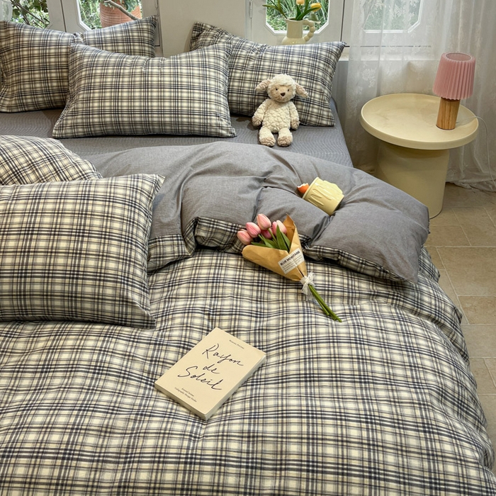 91家纺网 家纺一手货源 找家纺 喜居 2024新款全棉色织被套单被套纯棉被套全棉被套 格调灰