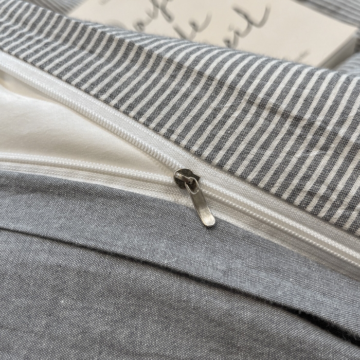 91家纺网 家纺一手货源 找家纺 喜居 2024新款全棉色织被套单被套纯棉被套全棉被套 小蜜条灰