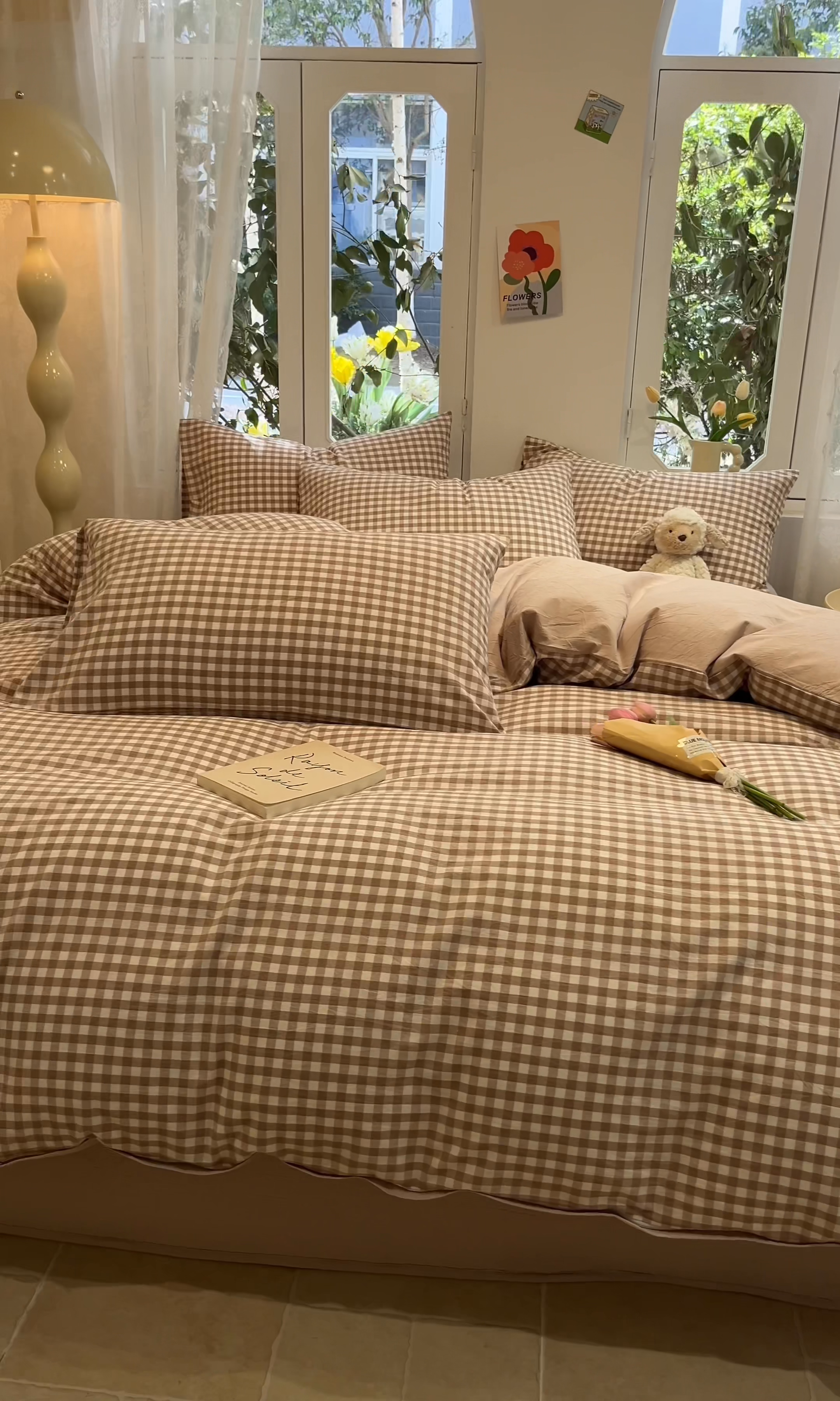 91家纺网 家纺一手货源 找家纺 喜居 2024新款全棉色织被套单被套纯棉被套全棉被套 小格咖