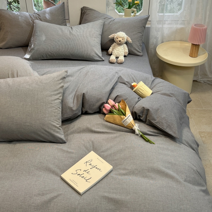 91家纺网 家纺一手货源 找家纺 喜居 2024新款全棉色织被套单被套纯棉被套全棉被套 小千鸟灰