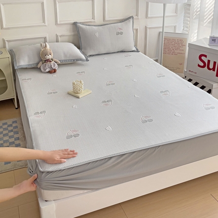 91家纺网 家纺一手货源 找家纺 （总）富馨莱 2024新款A类速凉凉豆豆床席绑带款床笠款凉席系列-床笠