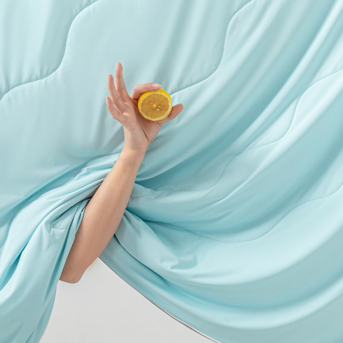 91家纺网 家纺一手货源 找家纺 佳居缘 2024新款西瓜冰柠被空调被夏被 天空蓝