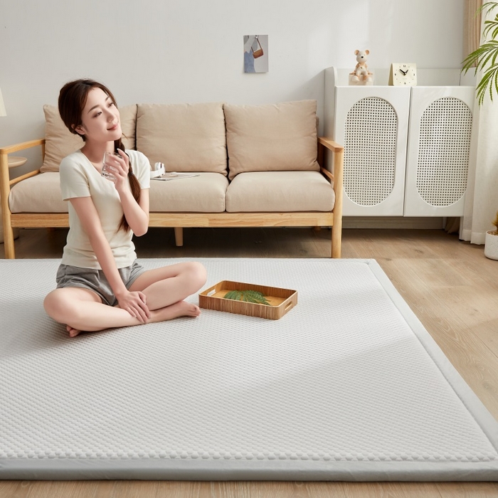 91家纺网 家纺一手货源 找家纺 锦丝钰床垫 2025新款冰豆豆多功能地铺睡垫 冰豆豆~灰