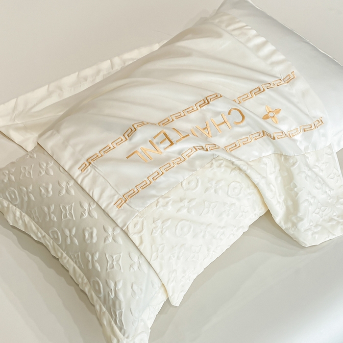 91家纺网 家纺一手货源 找家纺 梦之岛 2024新款A类浮雕立体水洗真丝天丝四件套 浮雕路易斯-奶白