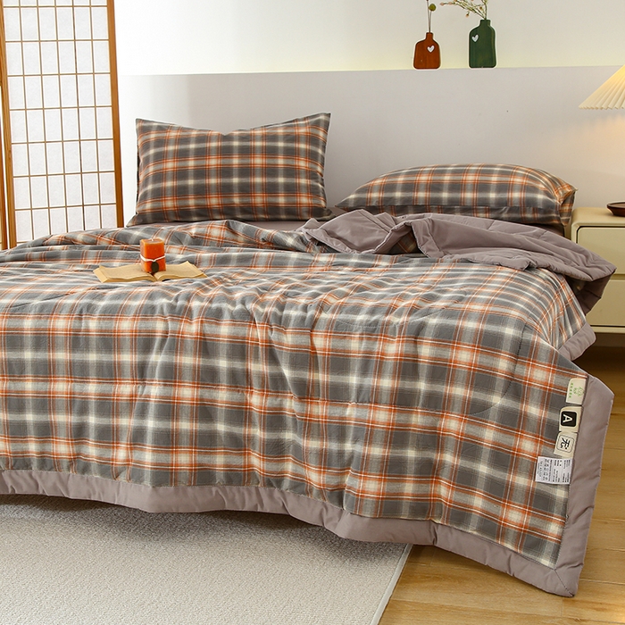 91家纺网 家纺一手货源 找家纺 花言狐语 2025新款A类全棉水洗棉夏被四件套 诺卡-单夏被