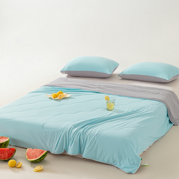 91家纺网 家纺一手货源 找家纺 佳居缘 2024新款西瓜冰柠被空调被夏被 天空蓝