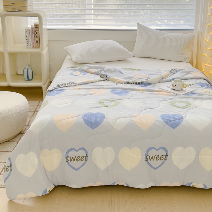 91家纺网 家纺一手货源 找家纺 （总）久典家居 2024新款A类氨纶抗菌印花凉感丝夏被空调被