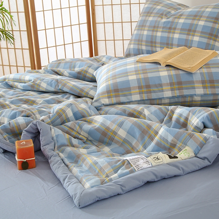 91家纺网 家纺一手货源 找家纺 花言狐语 2025新款A类全棉水洗棉夏被四件套 莫妮兰-单夏被