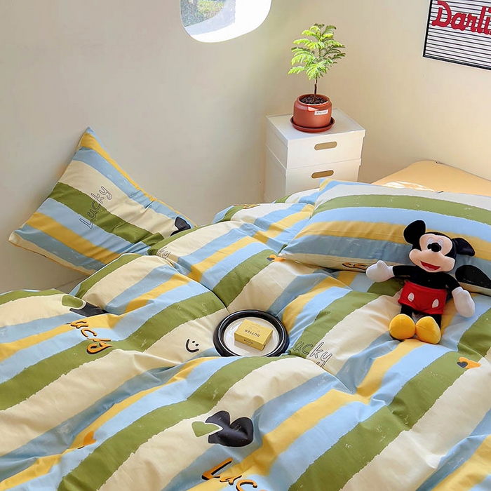 91家纺网 家纺一手货源 找家纺 田野 2024新款13372全棉INS印花四件套 甜心布妮