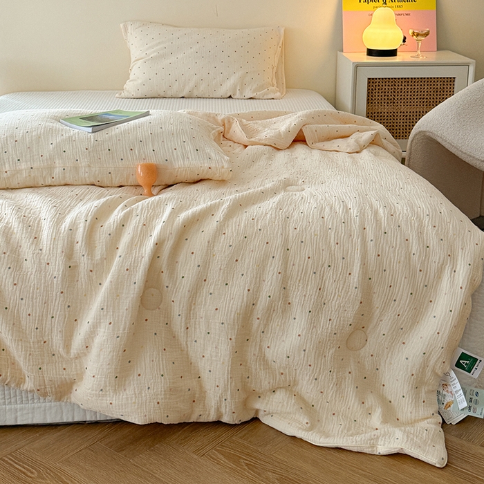 91家纺网 家纺一手货源 找家纺 （总）萝莉家纺 2024新款全棉双层皱皱纱夏被