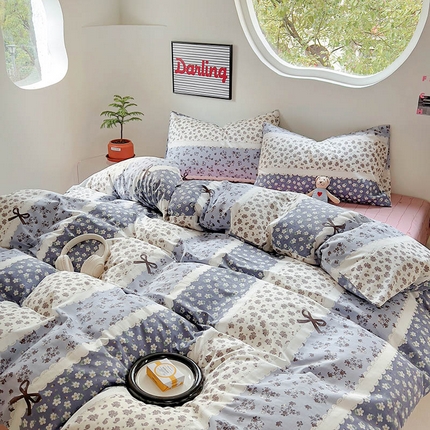 91家纺网 家纺一手货源 找家纺 （总）田野 2024新款13372全棉INS印花四件套