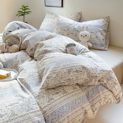 91家纺网 家纺一手货源 找家纺 （总）田野 2024新款13372全棉INS印花四件套