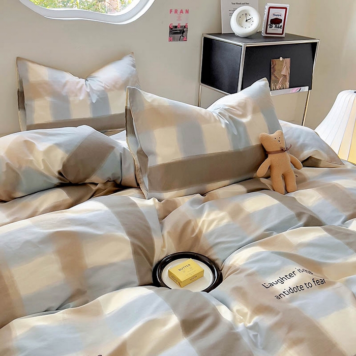 91家纺网 家纺一手货源 找家纺 田野 2024新款13372全棉INS印花四件套 幻影