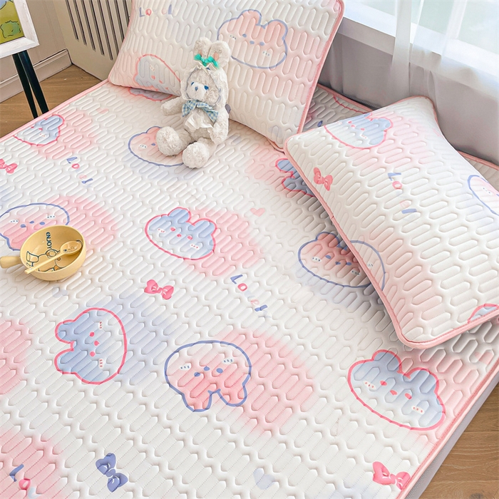 91家纺网 家纺一手货源 找家纺 布卢姆床垫 2025新款5mmA类乳胶凉席床笠套件夏被组合 蝴蝶兔