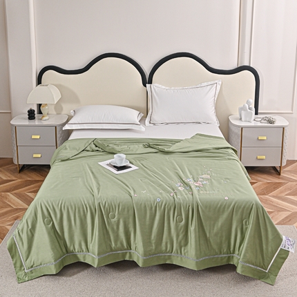 91家纺网 家纺一手货源 找家纺 （总）太阳羽家纺 2025新款天丝绣花镂空夏凉被空调被-深呼吸系列