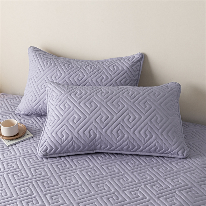 91家纺网 家纺一手货源 找家纺 古吉梦 2024新款水洗棉磨毛夹棉床笠 夹棉床笠-烟熏紫