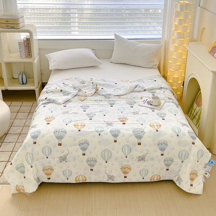 久典家居 2024新款A类氨纶抗菌印花凉感丝夏被空调被 热气球