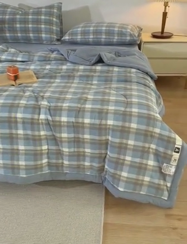 91家纺网 家纺一手货源 找家纺 花言狐语 2025新款A类全棉水洗棉夏被四件套 莫妮兰-单夏被