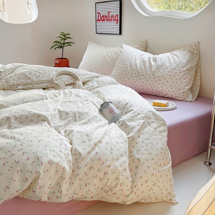 91家纺网 家纺一手货源 找家纺 （总）田野 2024新款13372全棉INS印花四件套