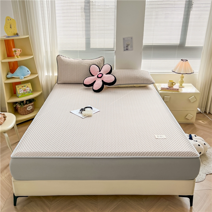 91家纺网 家纺一手货源 找家纺 喜居 2024新款良品豆豆席床笠款凉豆豆席子冰豆豆凉席软凉席 奶昔咖