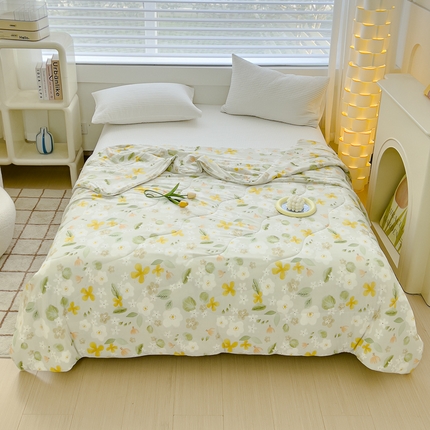 久典家居 2024新款A类氨纶抗菌印花凉感丝夏被空调被 繁花