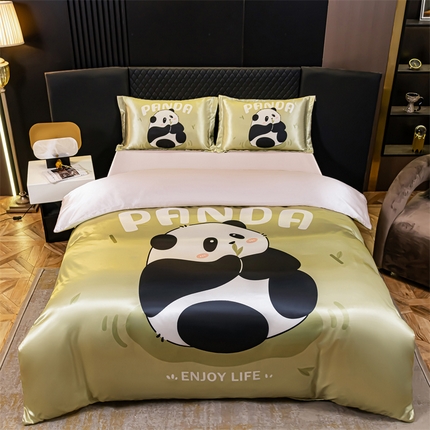 91家纺网 家纺一手货源 找家纺 （总）梦舒羽 2025新款可水洗大版冰丝床单卡通床笠四件套