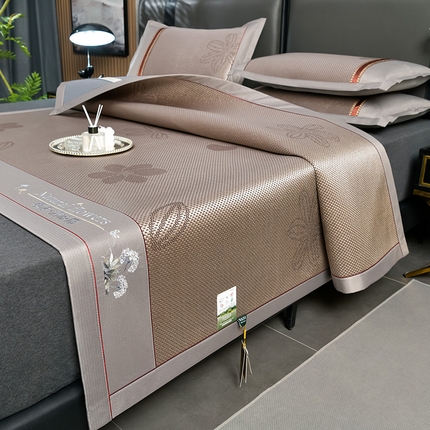 91家纺网 家纺一手货源 找家纺 （总）小牛席业 2024新款加厚款-绣球草本清凉冰藤席系列凉席藤席冰藤席冰丝席竹席乳胶席乳胶凉席凉感豆豆席	