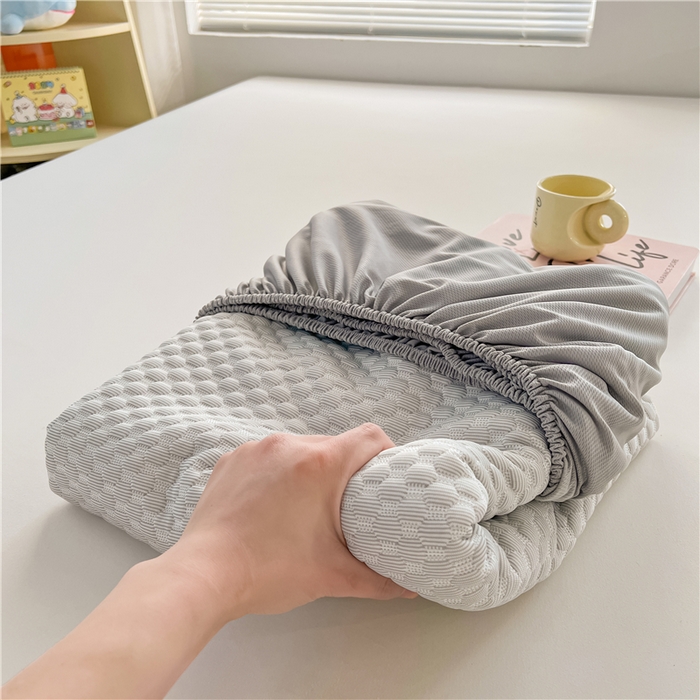 91家纺网 家纺一手货源 找家纺 喜居 2024新款良品豆豆席床笠款凉豆豆席子冰豆豆凉席软凉席 椰子灰