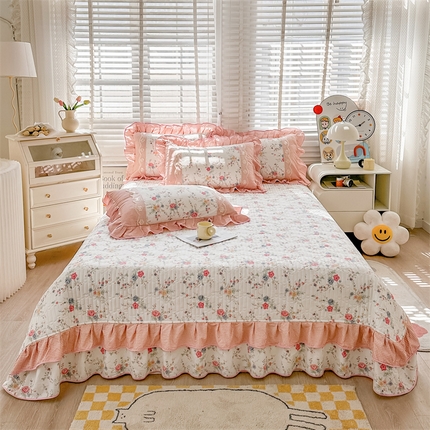 91家纺网 家纺一手货源 找家纺 （总）宜凡家纺 2024新款全棉复古印花床盖三件套