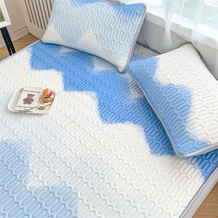 91家纺网 家纺一手货源 找家纺 布卢姆床垫 2025新款5mmA类乳胶凉席床笠套件夏被组合 海天线