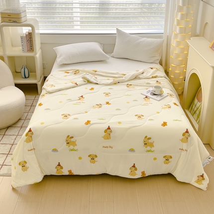 久典家居 2024新款A类氨纶抗菌印花凉感丝夏被空调被 欢乐狗